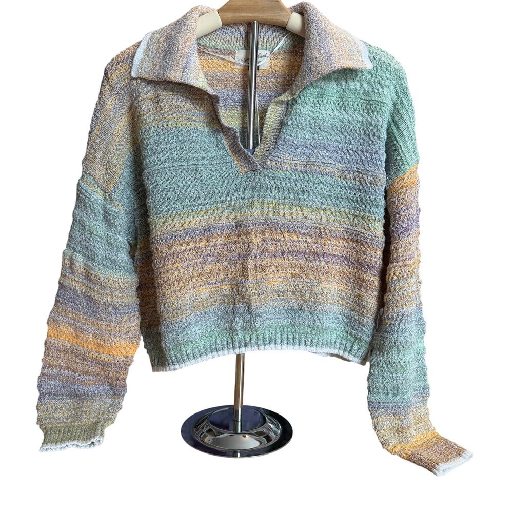 Universal Thread Women's Striped Collared Pullover Sweater - Size Medium - NWT
